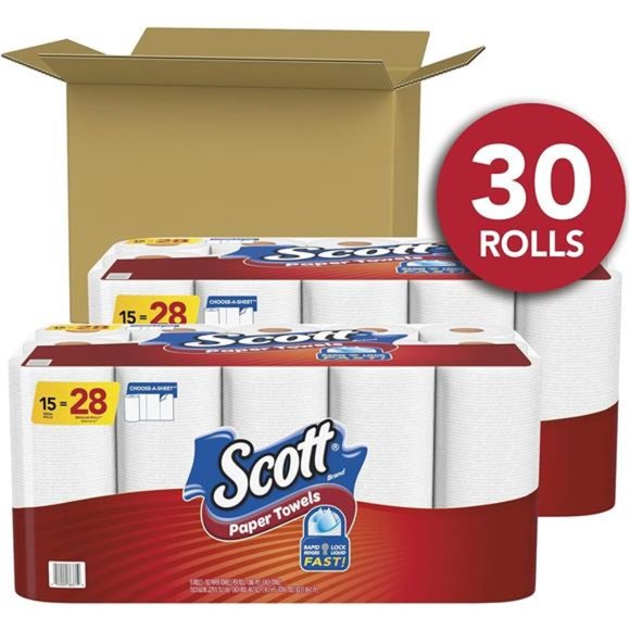 Paper Towels, Choose-A-Sheet - 30 Mega Rolls (2 Packs of 15) = 56 Regular Rolls - Picture 4 of 7